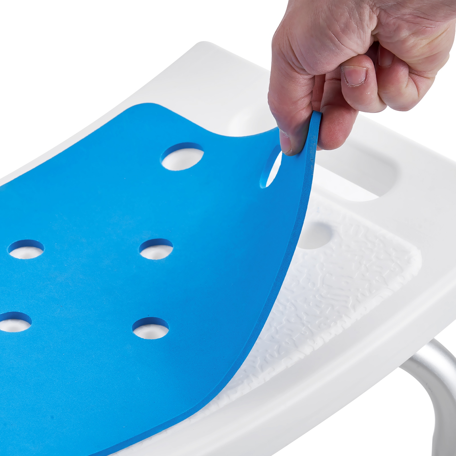 Shower Chair Adjustable Height Stool For Elderly And Disabled_voghion.com